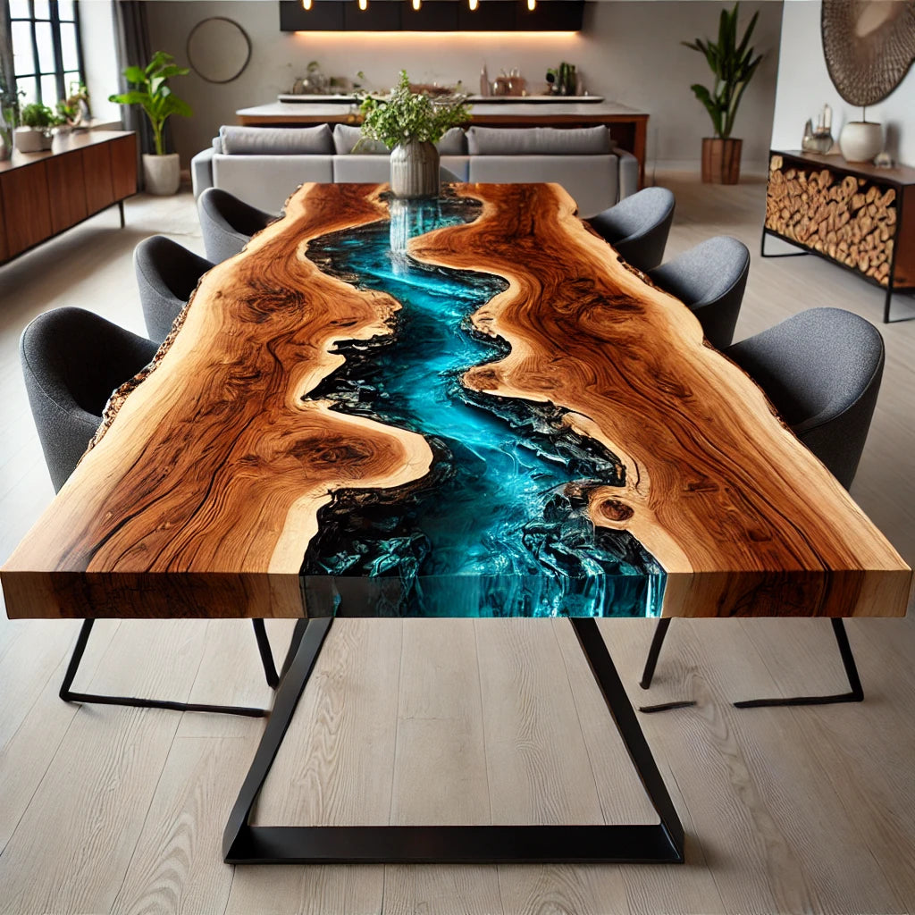 Epoxy Resin River Dining Table