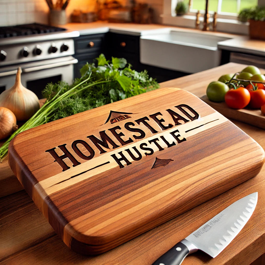 Homestead Hustle Handcrafted Wooden Cutting Board